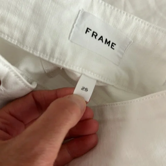 Frame Denim White Le Hardy Crop Flare Jeans 25 - Picture 10 of 10